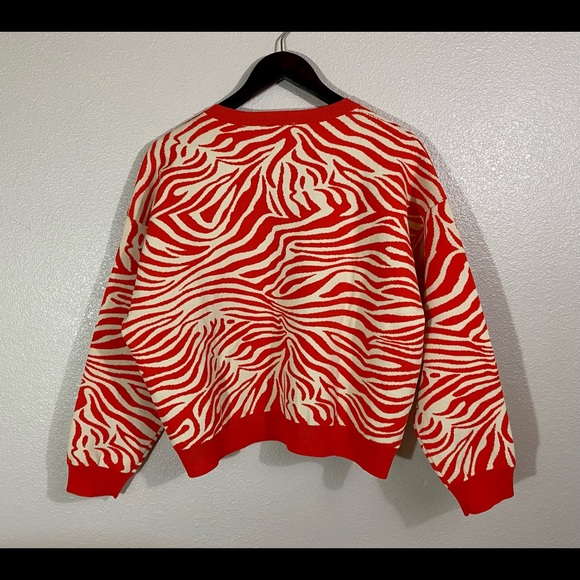 zara orange zebra cardigan